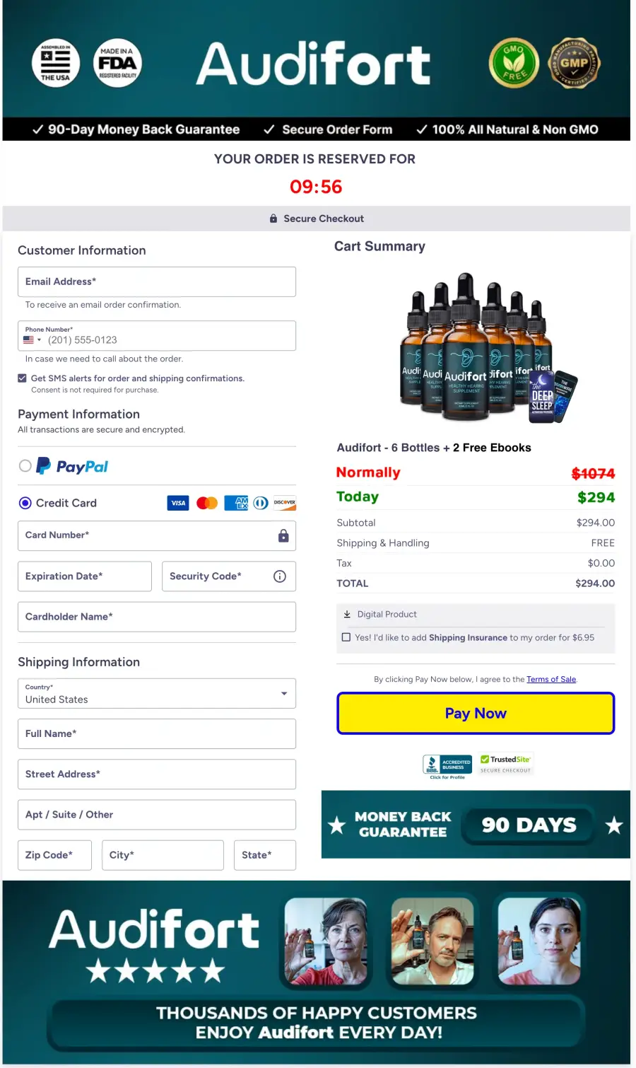 Audifort order now secure checkout add to cart